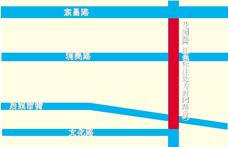 花園路這一路段封路 機動車注意繞行哦