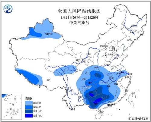 較強冷空氣影響中東部 黃淮江漢江淮等地將有強降雪