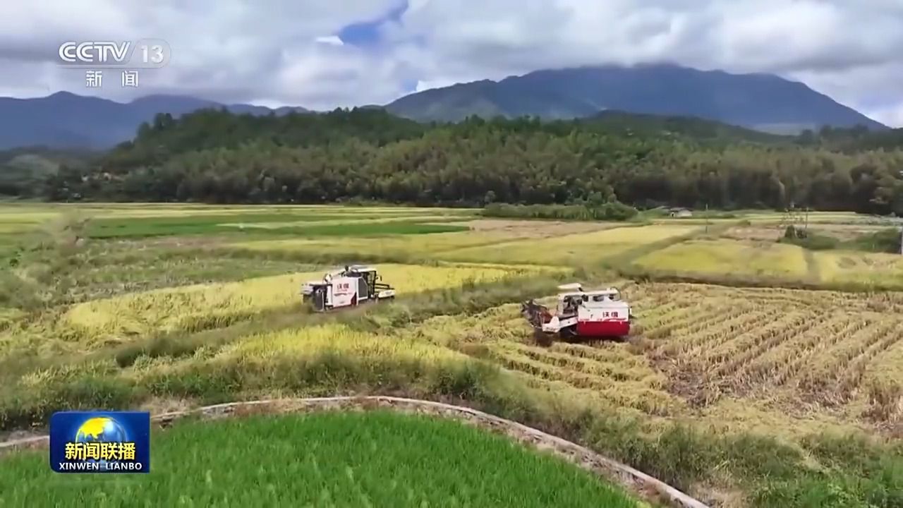 農(nóng)機(jī)穿梭好“豐”景 各地?fù)屪マr(nóng)時收秋糧